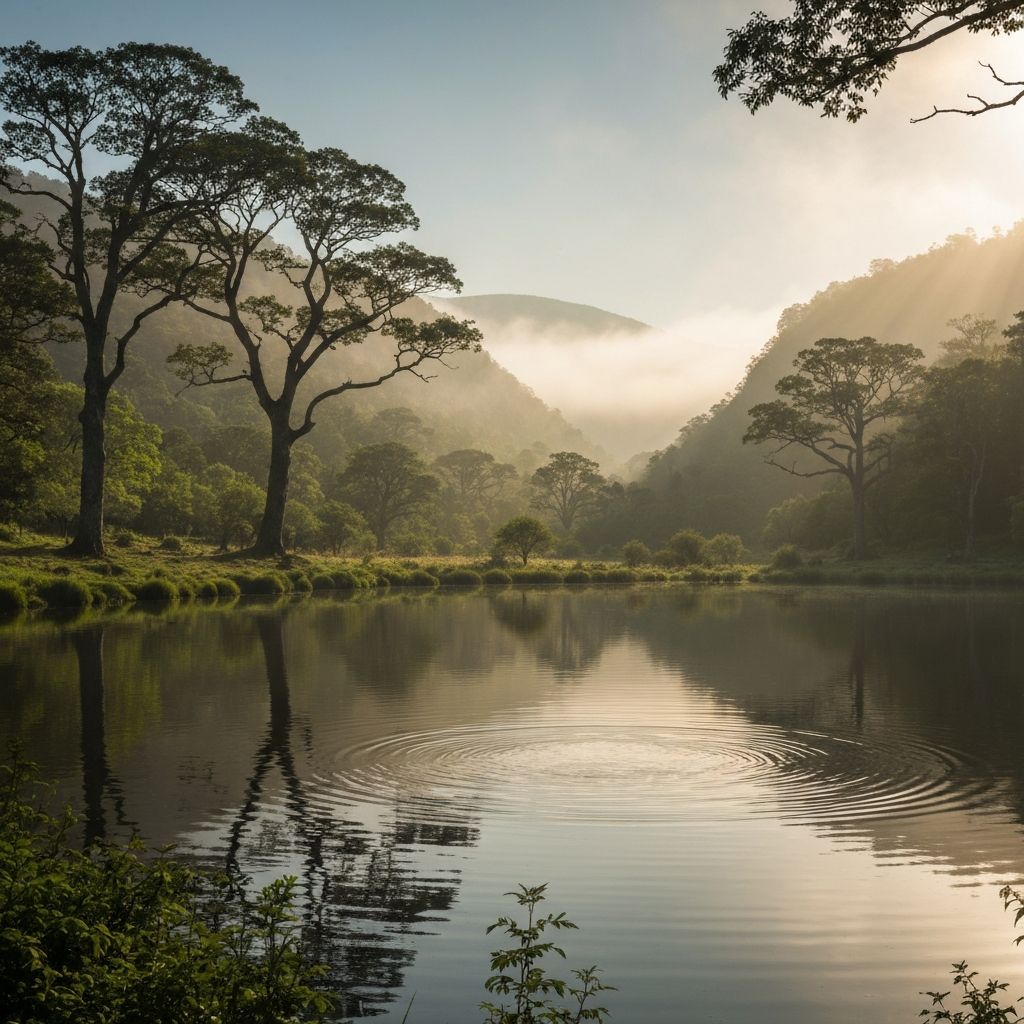 A serene natural landscape conveying calm and balance